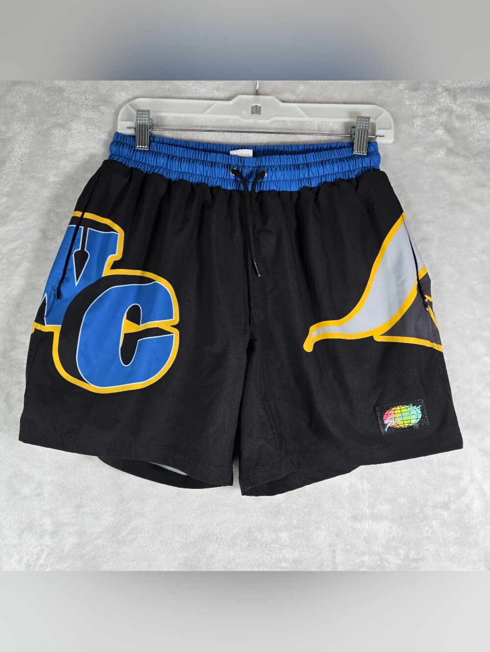 Slunks Volleyball Board Shorts Men Size M Medium Black Swim Trunks Athletic 5.5”